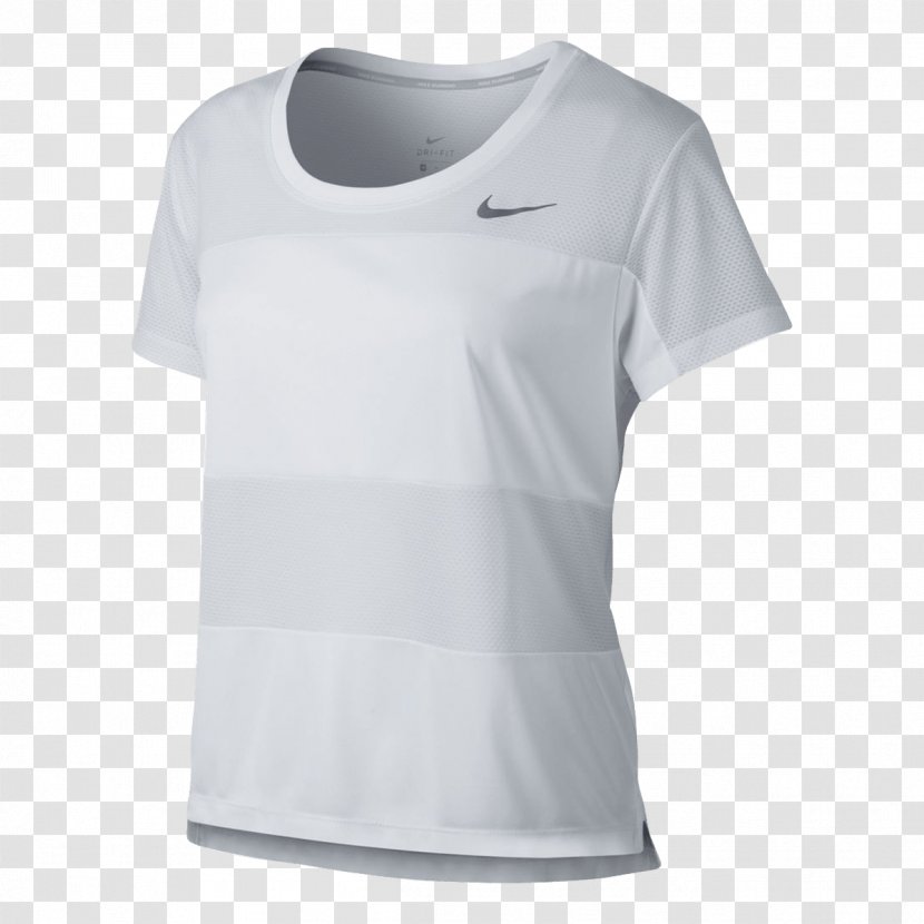 T-shirt Hoodie Nike Free Sleeve - Neck - White Short Transparent PNG