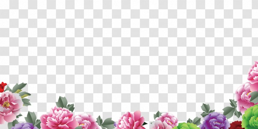 Floral Design Download - Picture Frame - Peony Transparent PNG