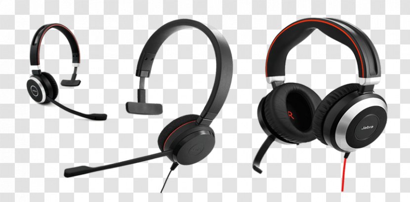 Jabra Evolve 80 MS Stereo Headset Active Noise Control Noise-cancelling Headphones - Avaya Wireless Transparent PNG