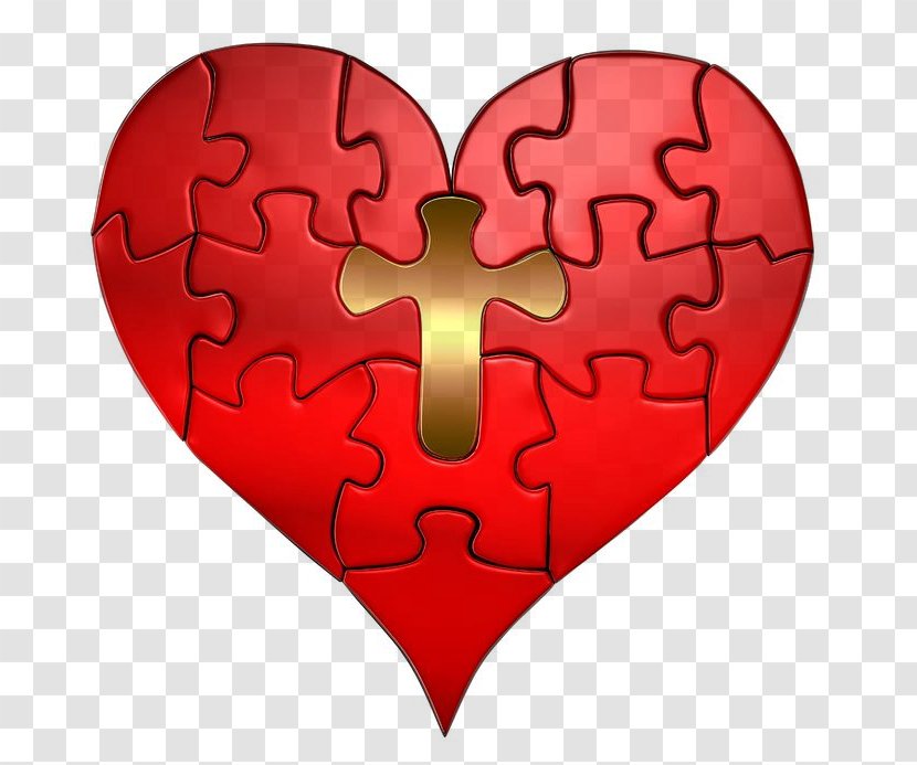 Heart Valentine's Day Love Jigsaw Puzzles - Silhouette Transparent PNG