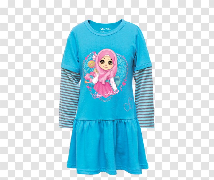 T-shirt Sleeve Pajamas Dress - Turquoise - Islamic Shopping Transparent PNG
