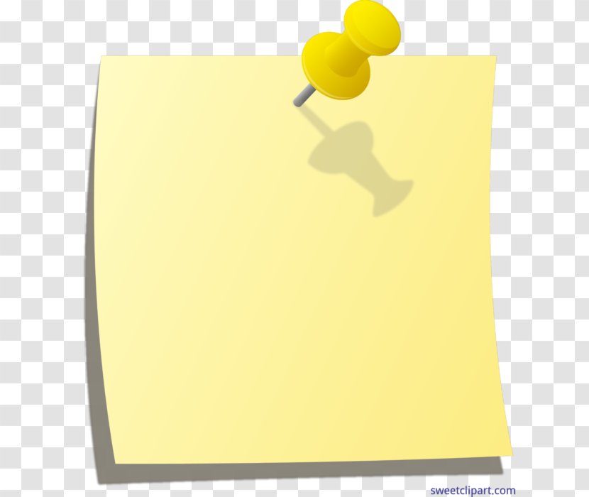 Yellow Clip Art Paper Red White - Post It Note Transparent PNG