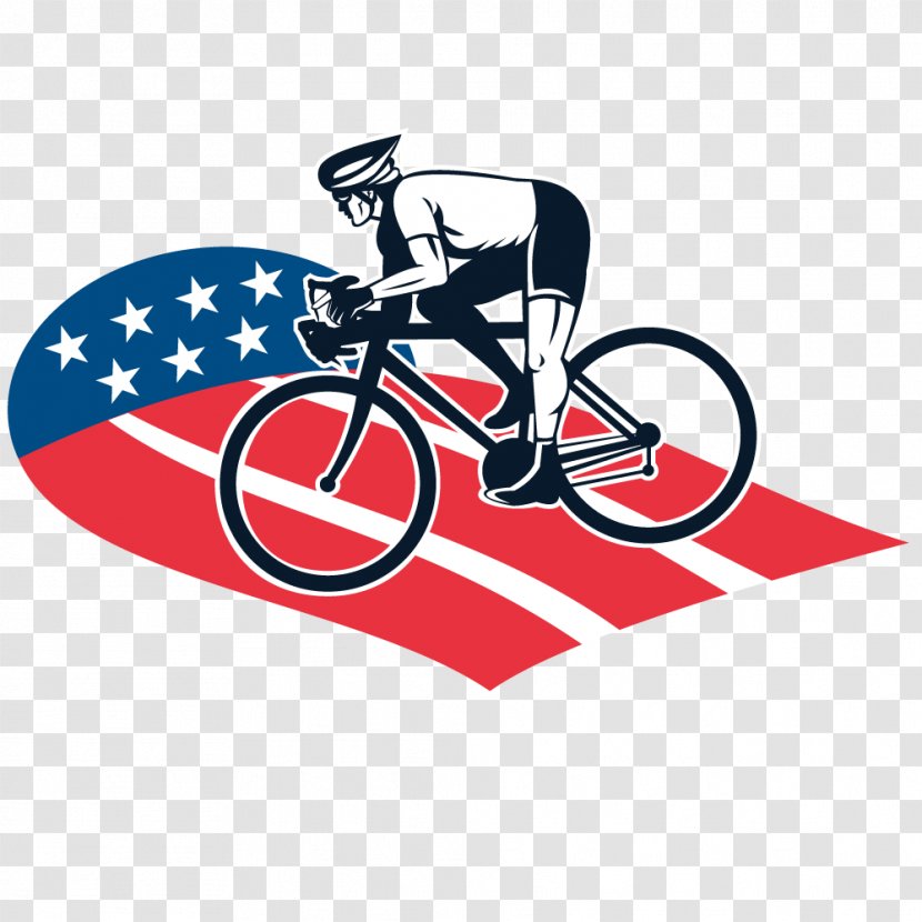 Cycling Racing Bicycle Illustration - Red - Vector Men Bike Race Transparent PNG