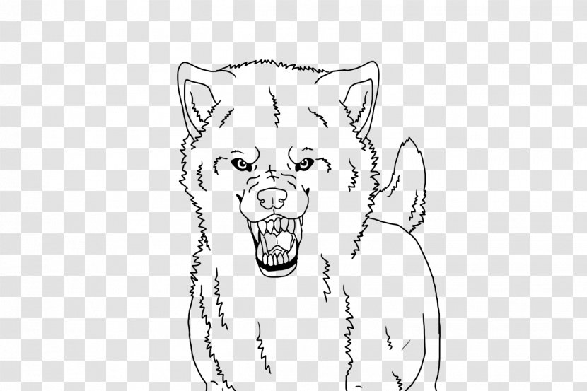 Whiskers Wolf Cat Snarl Sketch - Tree Transparent PNG