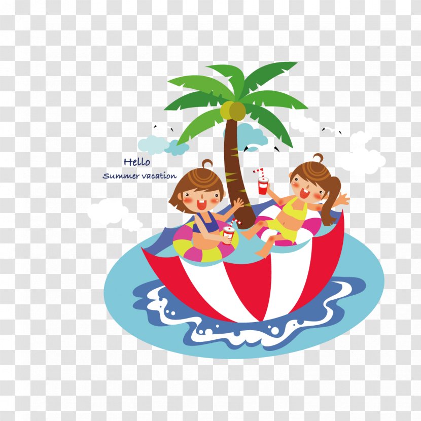 Swimming Pool Clip Art - Swim Umbrella Couple Transparent PNG