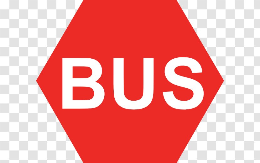 Logo Bus Red Hexagon Sign - Number Transparent PNG