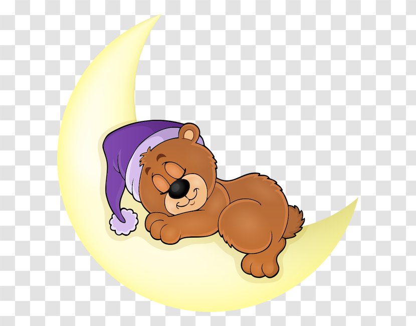 Bear Sleep Illustration - Watercolor - Sleeping On The Moon Transparent PNG
