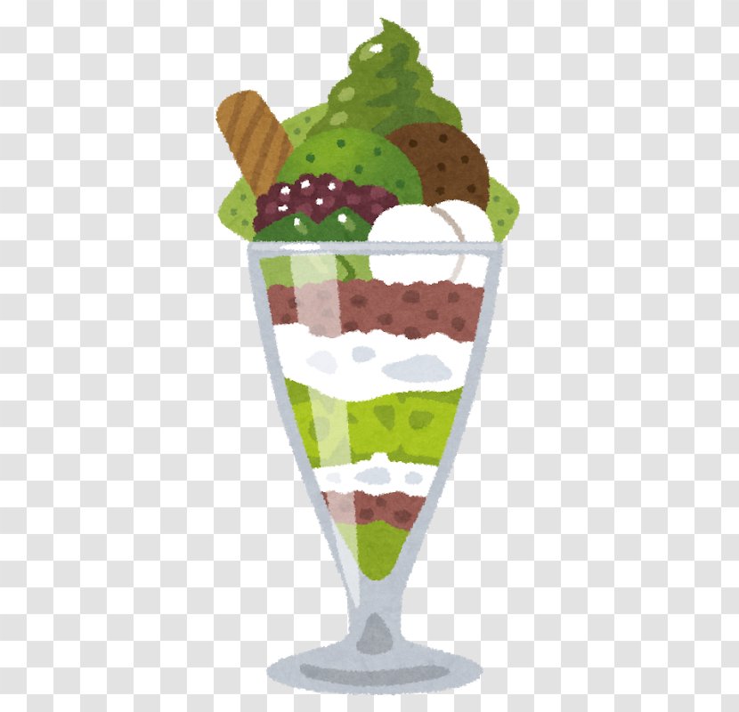 Sundae Parfait Matcha Ice Cream Cones Transparent PNG