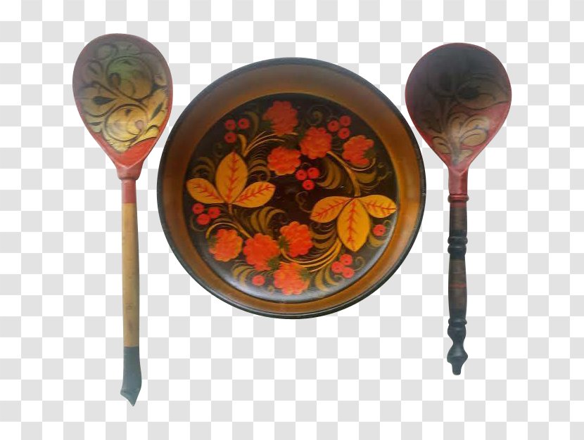 Tableware Cutlery Plate Spoon - Hand-painted Floral Material Transparent PNG