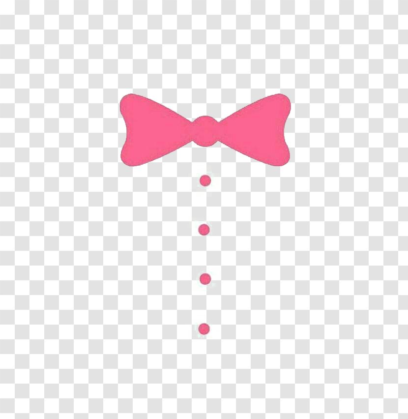 Polka Dot Bow Tie Pink Necktie - Magenta - Bowknot Transparent PNG