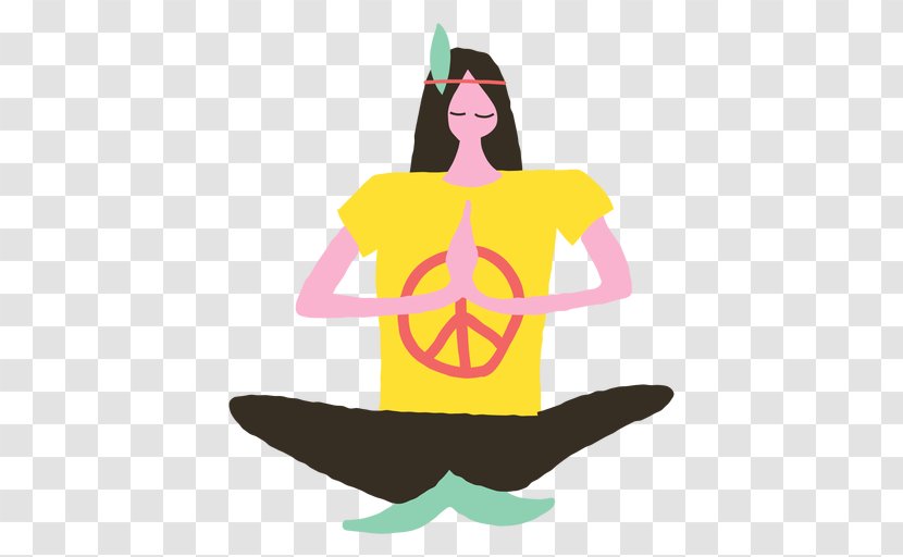 Clip Art Image Hippie GIF - Sitting - Yoga Black Transparent PNG