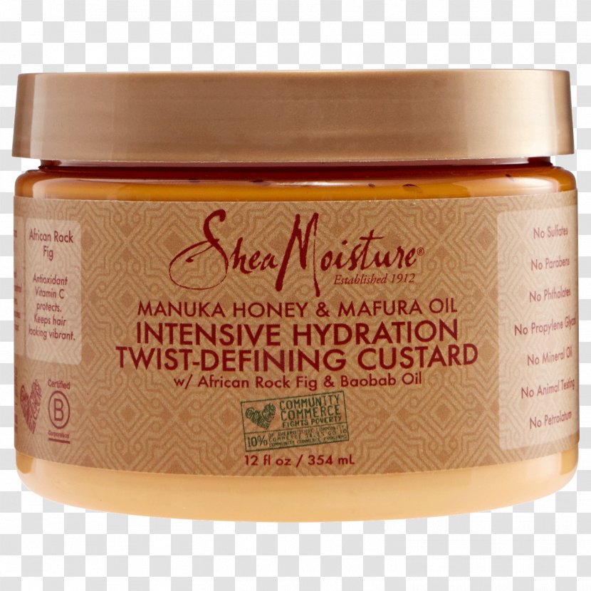 Custard Cream SheaMoisture Manuka Honey & Mafura Oil Intensive Hydration Hair Masque Shea Moisture Transparent PNG