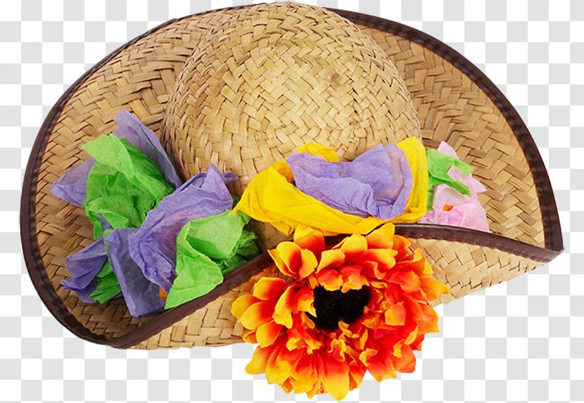 Straw Hat Cap Clip Art - Flower Transparent PNG