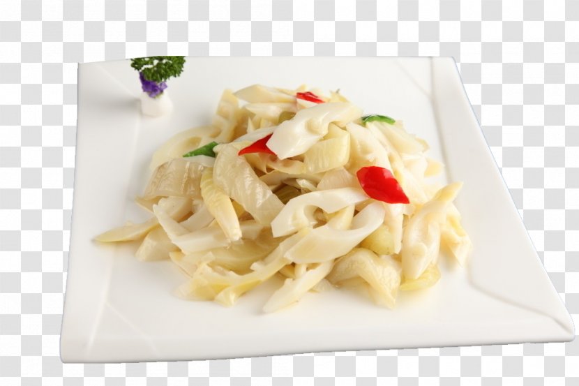 Congee Vegetarian Cuisine Pasta Recipe Bamboo Shoot - Italian Food - Chili Fried Shoots Transparent PNG
