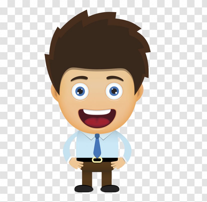 Cartoon Royalty-free Illustration - Smile - Business Boy Laughing Transparent PNG