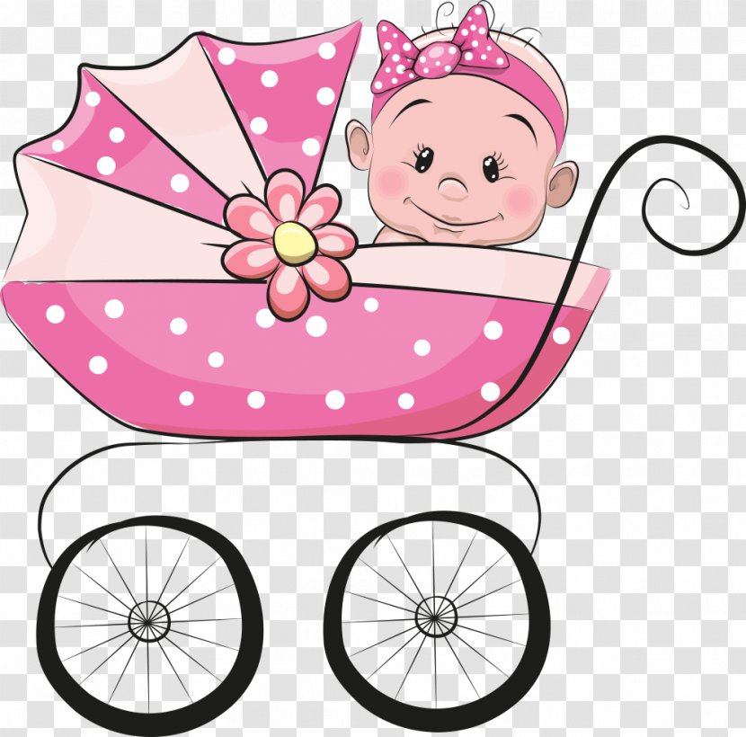 Infant Cartoon Illustration - Tree - Baby Sitting In The Stroller Vector Transparent PNG