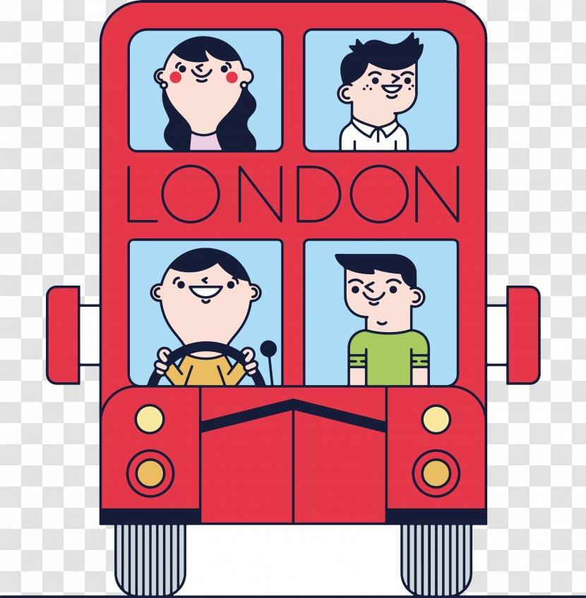 London Bus Illustration - Tourism - Travel To England Transparent PNG