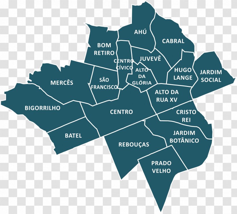 Regionais De Curitiba Centro Map Regional Bairro Novo Boqueirão - Matriz - Portao Transparent PNG