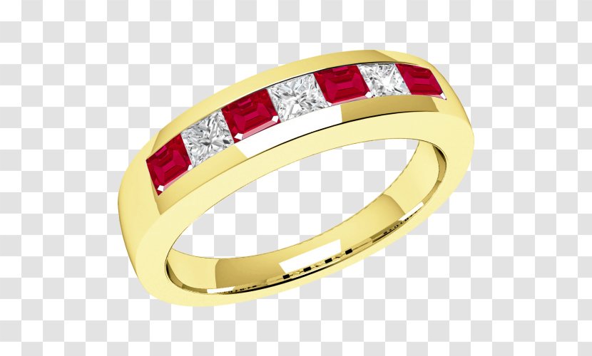 Ruby Diamond Eternity Ring Brilliant - Gold Transparent PNG
