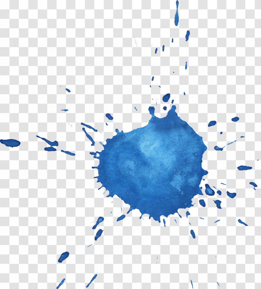 Watercolor Painting Blue Ink - Web Resource Transparent PNG