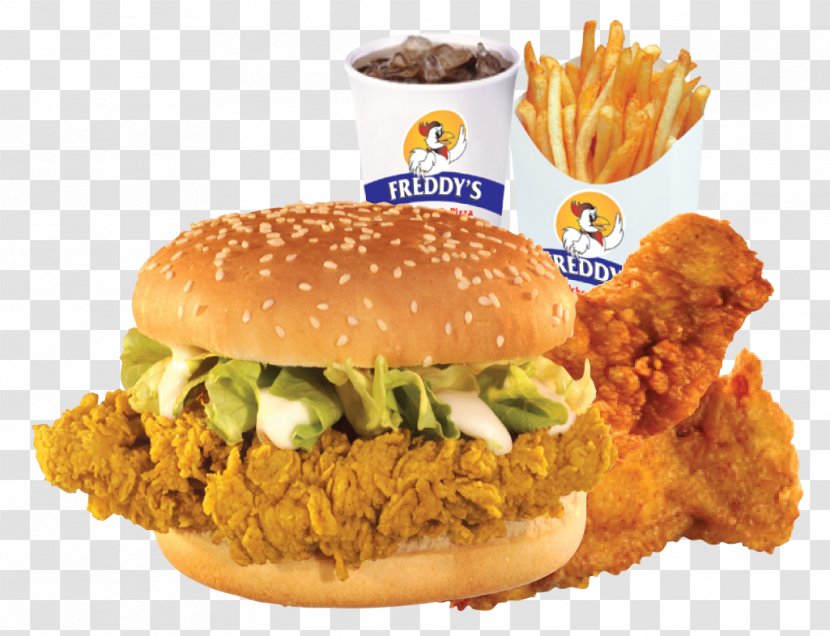 French Fries Cheeseburger Hamburger Chicken Sandwich Veggie Burger - Vegetarian Food - King Transparent PNG