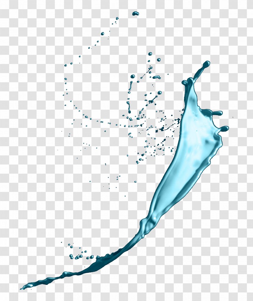 Paint Drop Pigment - Color - Creative Splashing Blue Water Transparent PNG