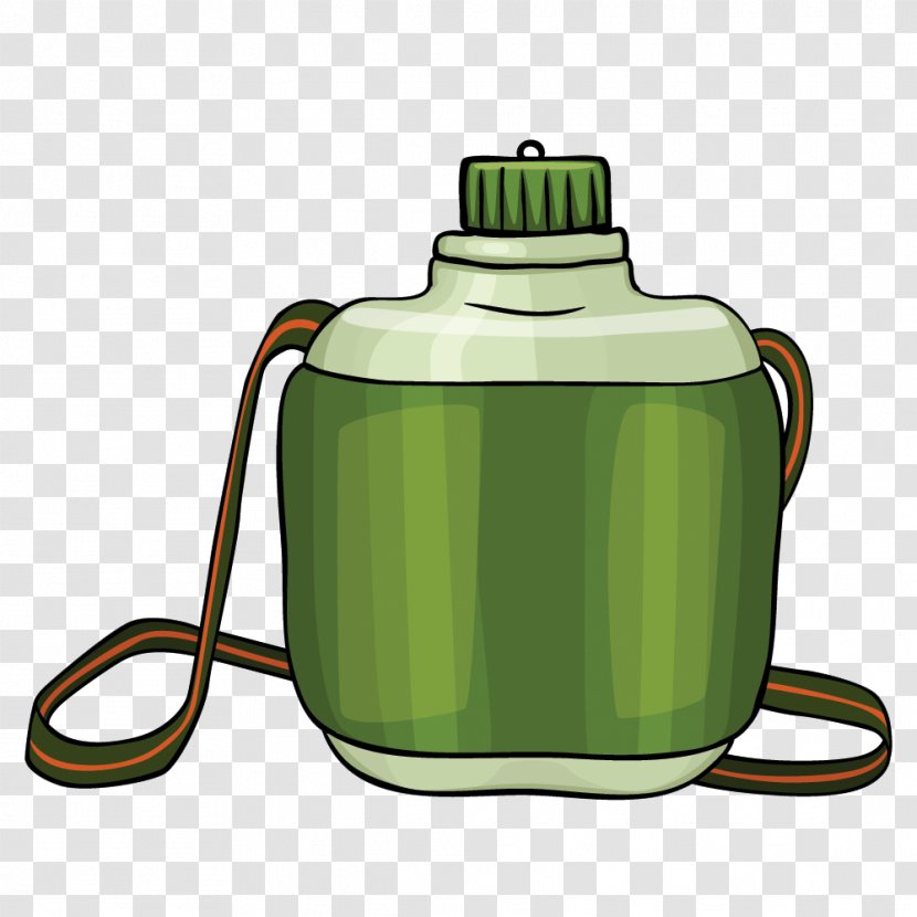 Camping Euclidean Vector Clip Art - Water Bottle - Military Canteen Material Transparent PNG