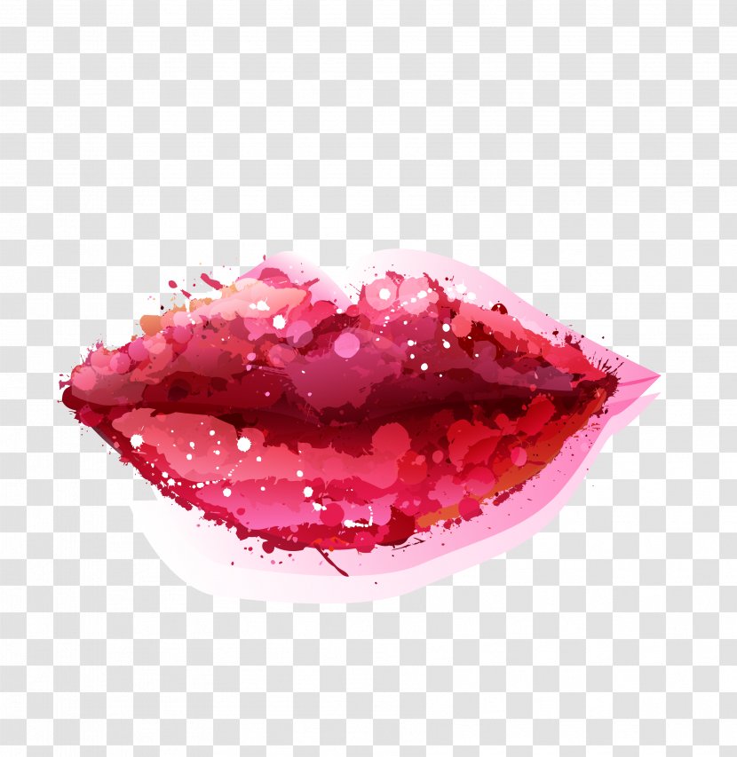 Lip Balm Augmentation Clip Art - Flower - Free Red Lipstick Pattern Material Transparent PNG