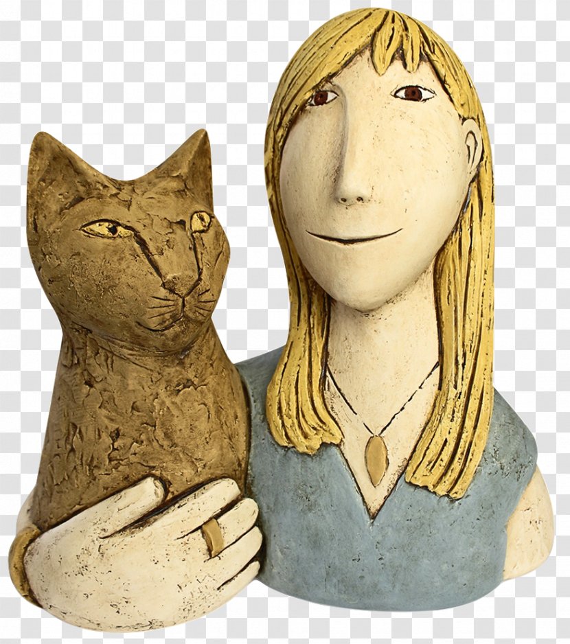 Sculpture Figurine Portrait Ceramic Clay - Cat Transparent PNG