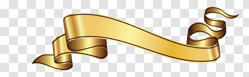 Clip Art Image Gold Ribbon - Door Handle Transparent PNG
