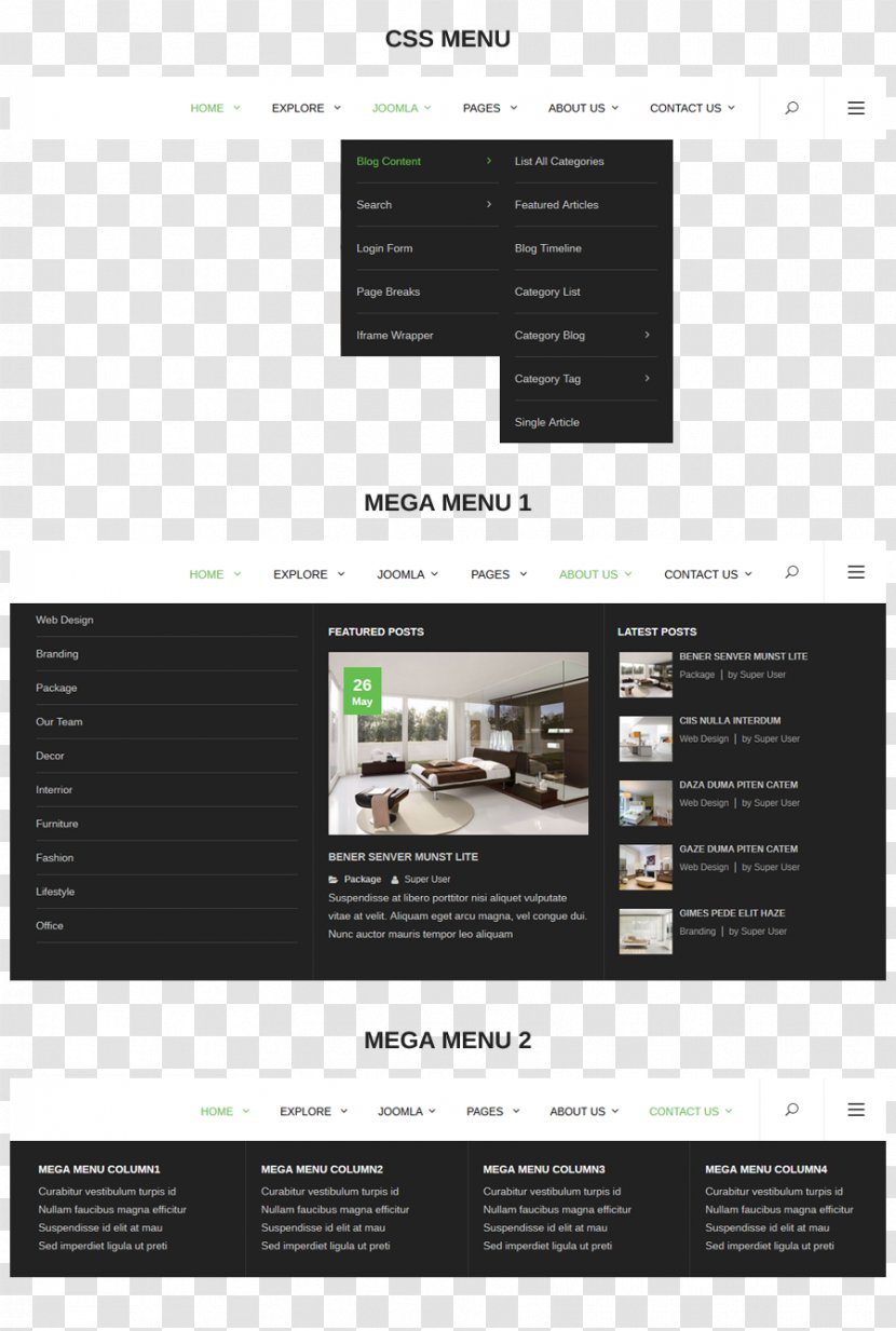 Responsive Web Design Template Menu Cascading Style Sheets Joomla - Cold Store Transparent PNG