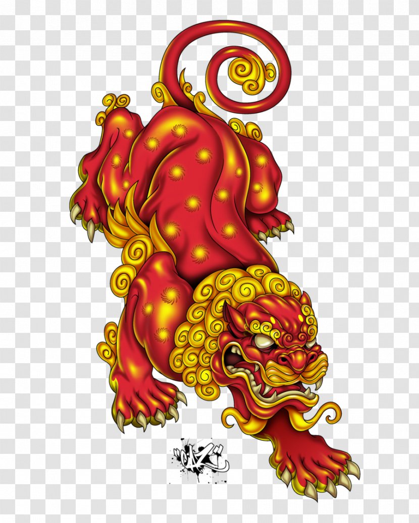 Japan Chinese Guardian Lions Tattoo Irezumi - Painting - Lion Dance Transparent PNG