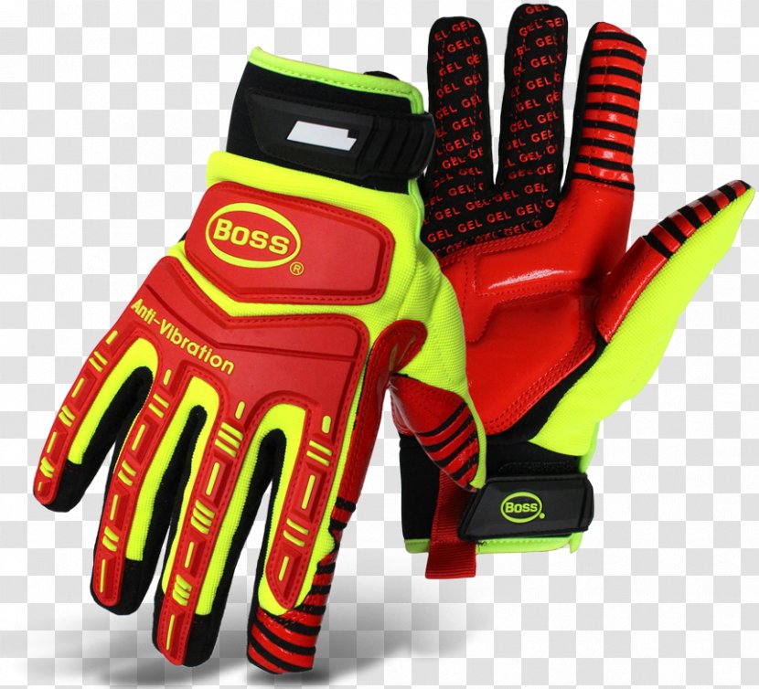 Cycling Glove High-visibility Clothing Lacrosse - Velcro - Leather Transparent PNG