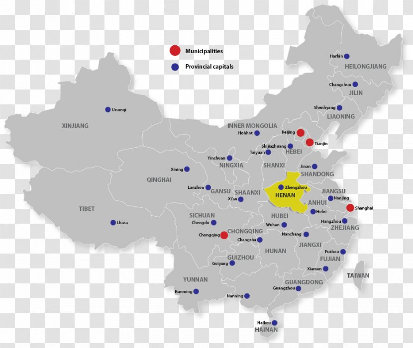 Flag Of China Blank Map - Provinces - Chinese Material Transparent PNG