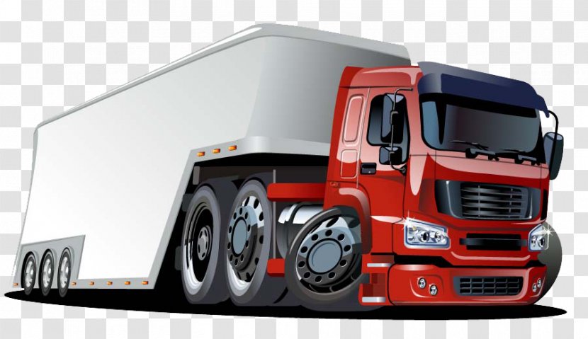 Cartoon Semi-trailer Truck - Car - Hand-drawn Transparent PNG