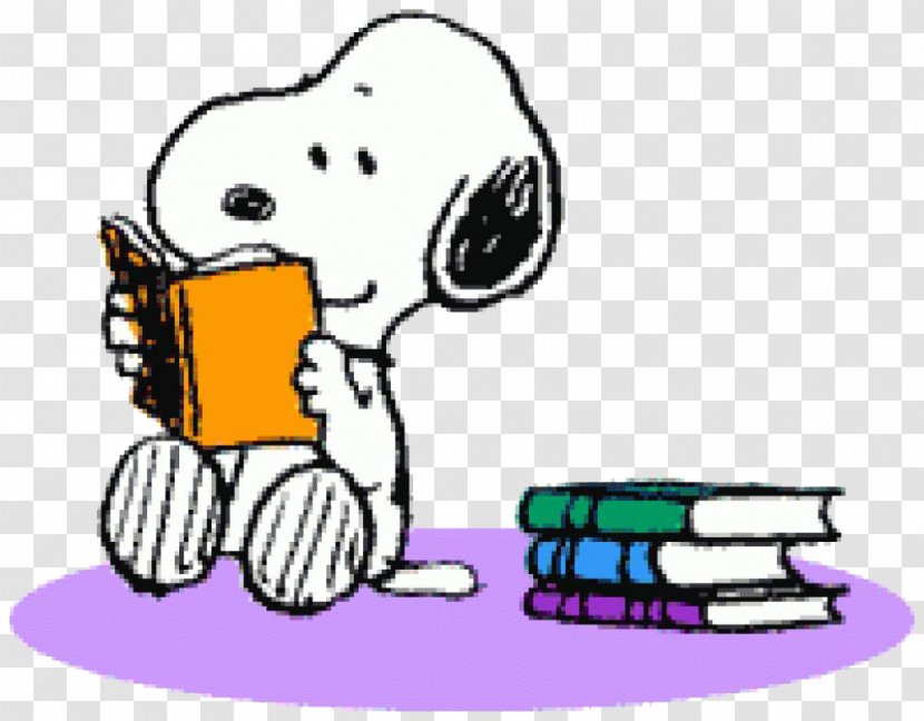 Snoopy Peanuts Reading Woodstock Book - Elementary School Transparent PNG