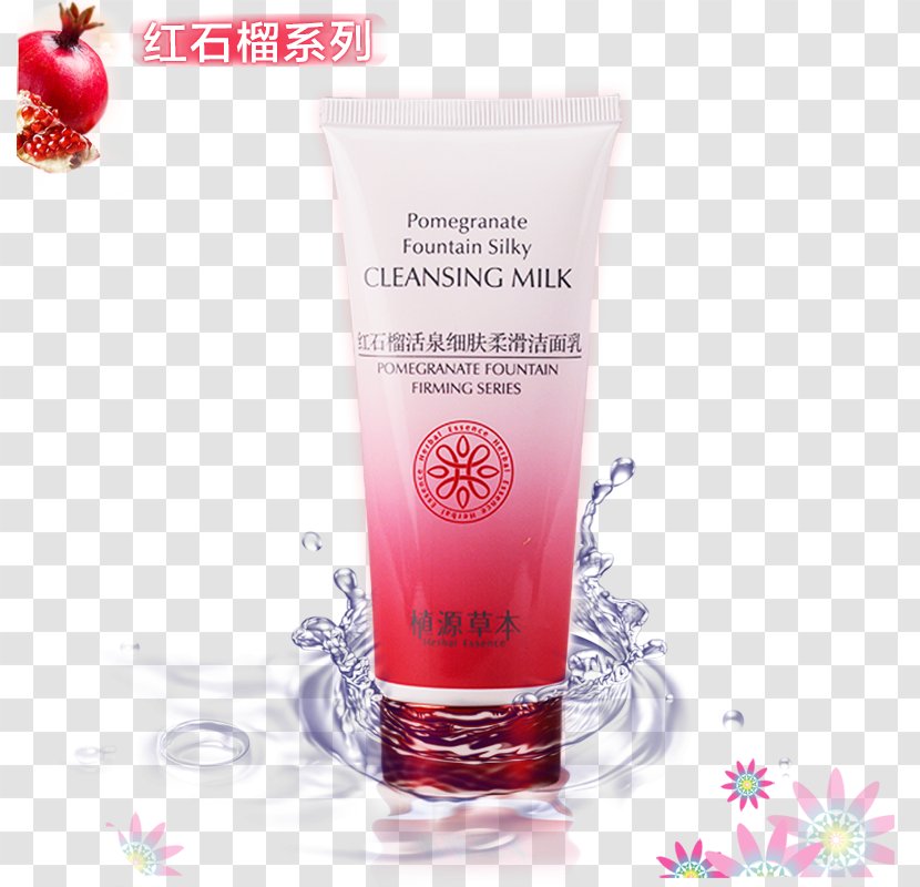 Milk Cream Foam Cosmetics - Pomegranate Cleanser Series Transparent PNG