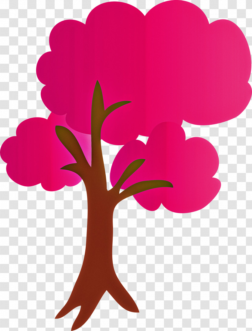 Heart Pink Leaf Tree Plant Transparent PNG