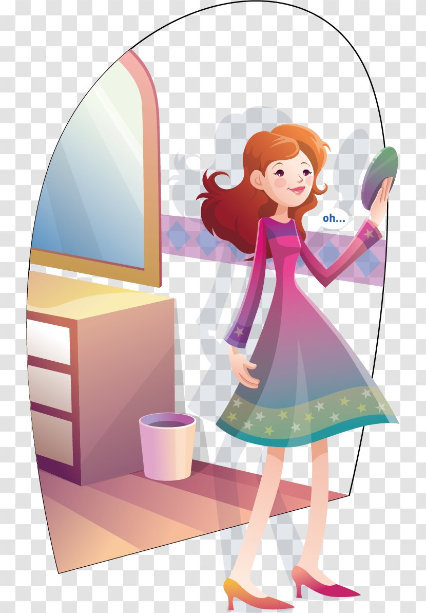 Mirror Illustration - Silhouette - Beauty Transparent PNG