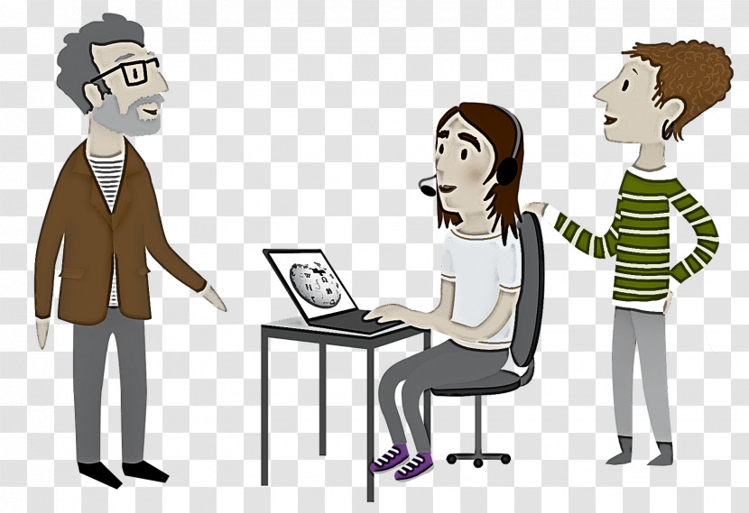 Cartoon Conversation Job Animation Sharing Transparent PNG