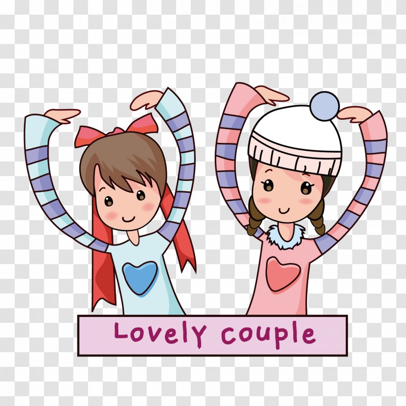Cartoon Romance Download - Love Couple Transparent PNG