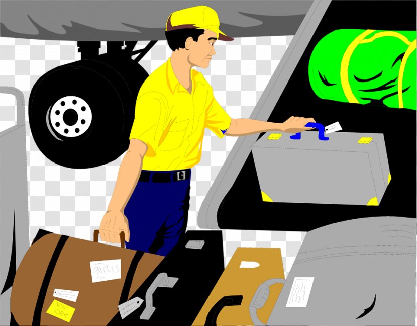 Airplane Baggage Handler Clip Art - Profession - Plane Luggage Cliparts Transparent PNG
