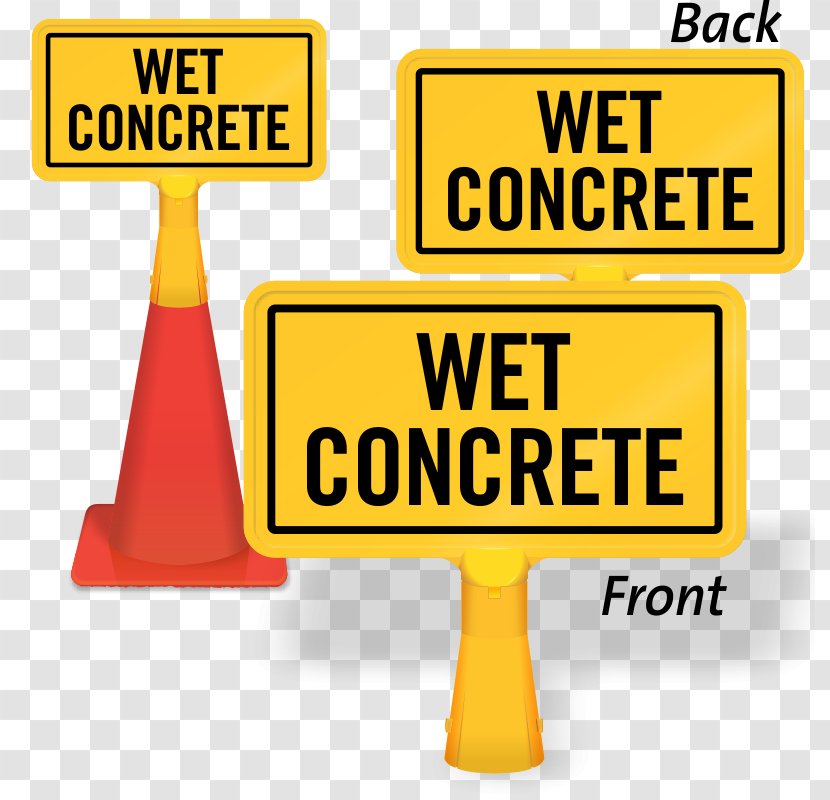 Traffic Sign Wet Floor Chevrolet Corvette Pedestrian - Cement Road Transparent PNG