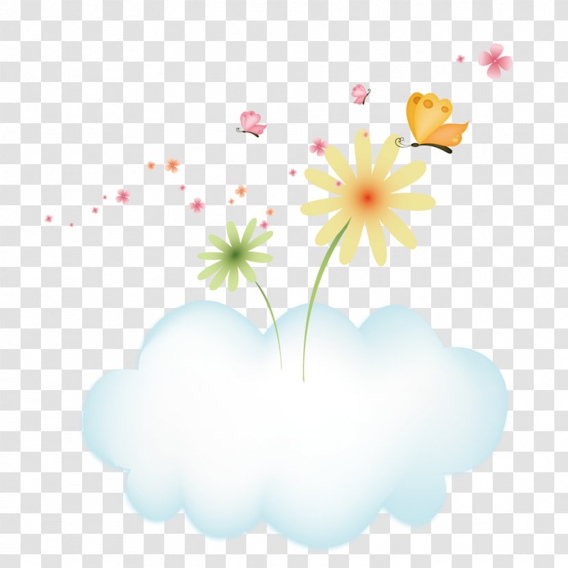 Dialect And Butterfly On Clouds - Petal - Flowering Plant Transparent PNG