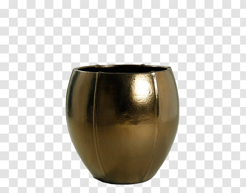 Vase Flowerpot Gold Ceramic Material Transparent PNG