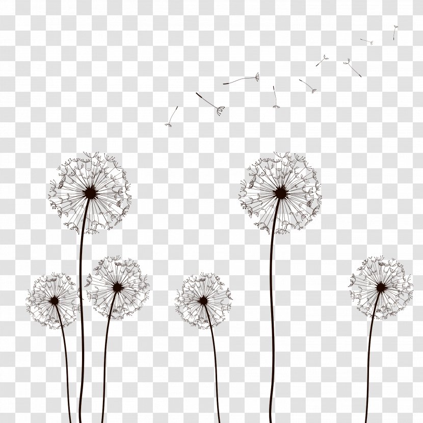 Clip Art Image Drawing Illustration - Dandelion - Kindhearted Design Element Transparent PNG