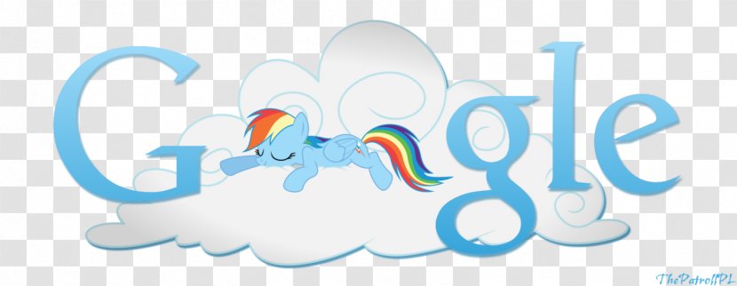 Rainbow Dash Google Logo Twilight Sparkle Blue - Apple Transparent PNG