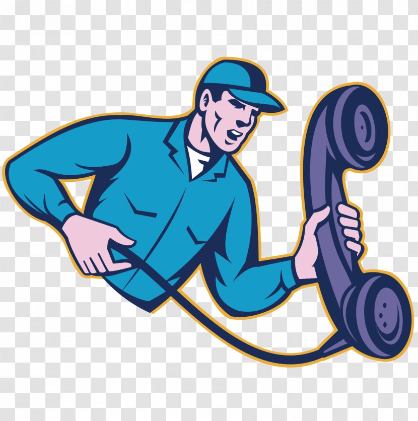 Telephone Laborer Royalty-free Illustration - Lineworker - Repair The Phone Workers Transparent PNG