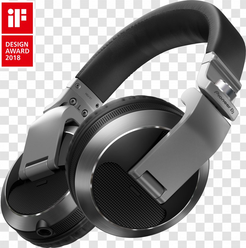 Pioneer DJ Disc Jockey Headphones Audio Sound - Silhouette - Silver Edge Transparent PNG