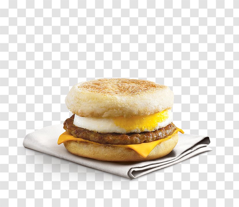 McDonald's Sausage McMuffin Breakfast Hamburger English Muffin Cheeseburger - Finger Food - Egg Sandwich Transparent PNG